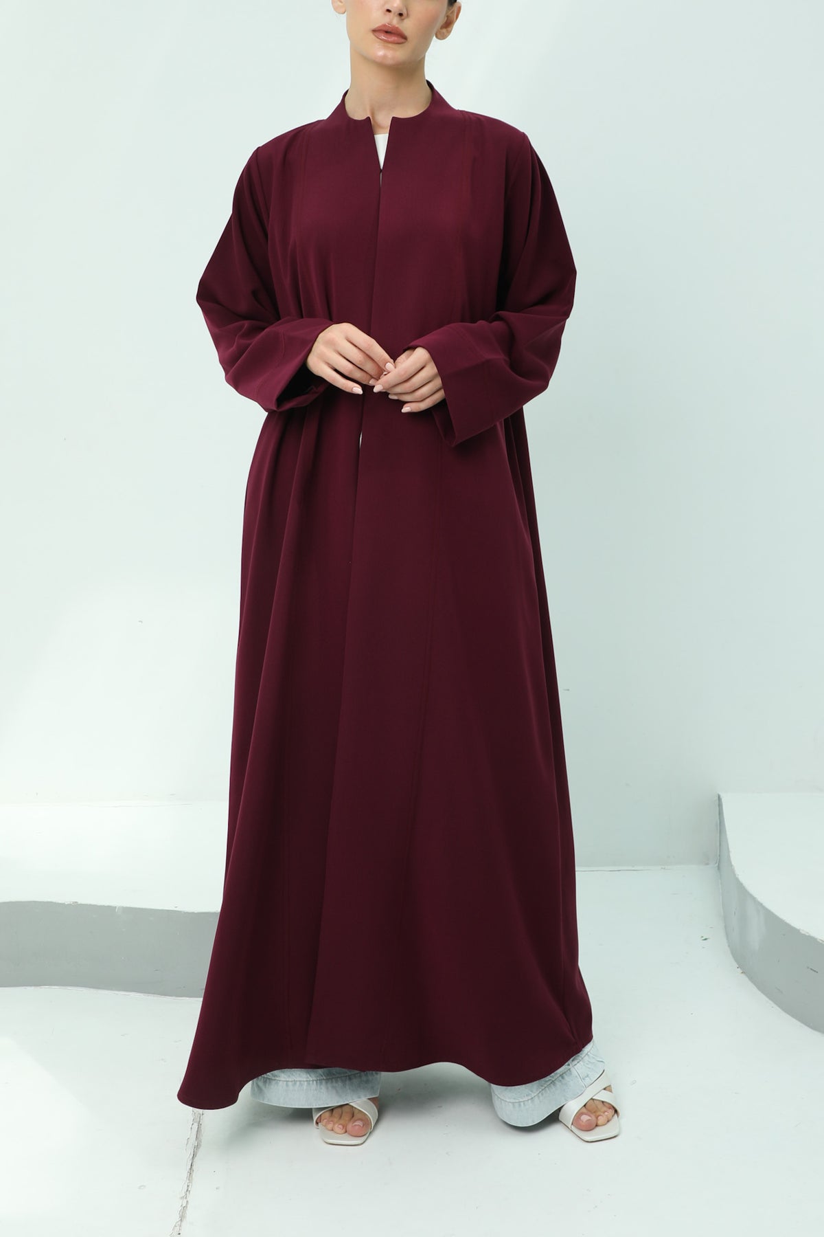 M01 Burgundy Abaya