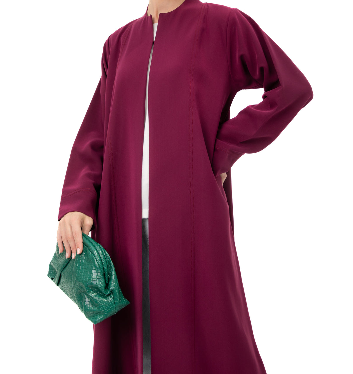 M01 Burgundy Abaya