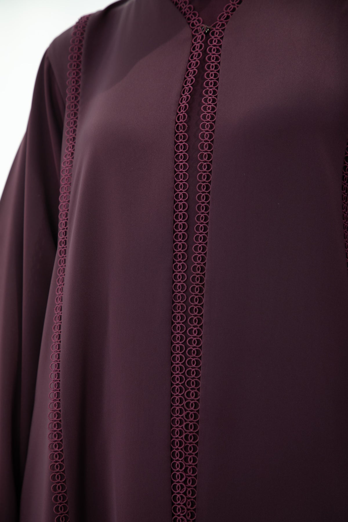 M13 Dark Burgundy Lace Abaya