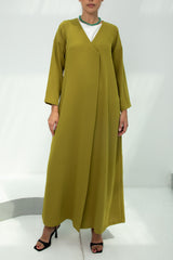 Olive Mustard Draped Abaya