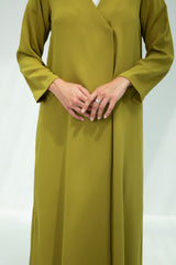 Olive Mustard Draped Abaya