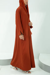 Stunning Rust Orange Abaya with Slit Arm Detail