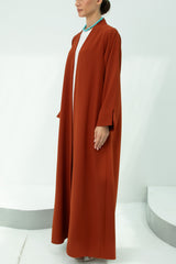 Stunning Rust Orange Abaya with Slit Arm Detail