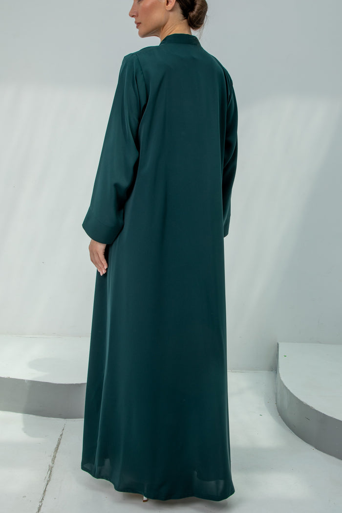 Elegant Bottle Green Layered Abaya