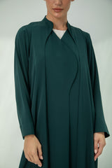 Elegant Bottle Green Layered Abaya