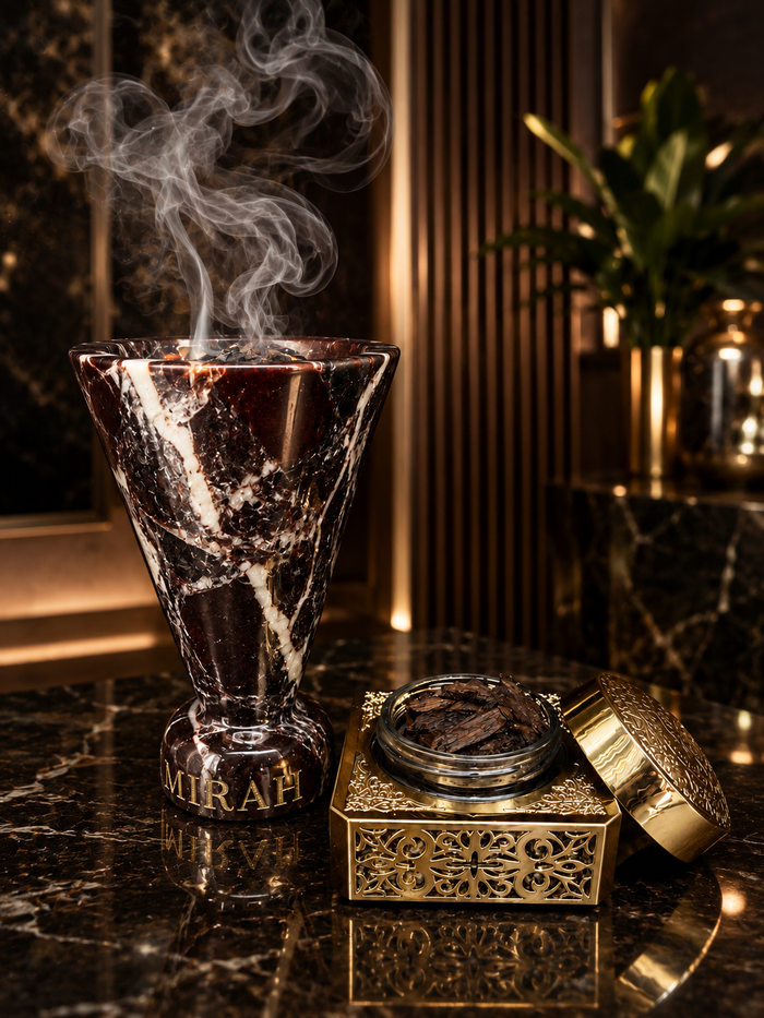 Maroon Marble Bakhoor Burner