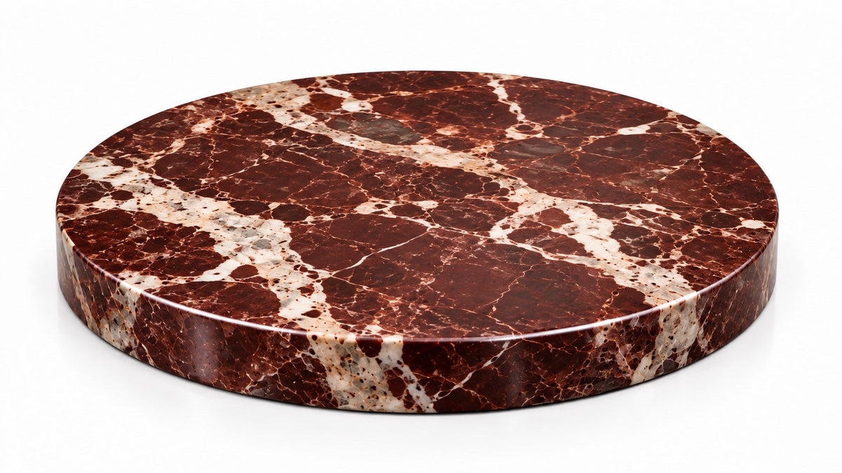 Maroon marble plate