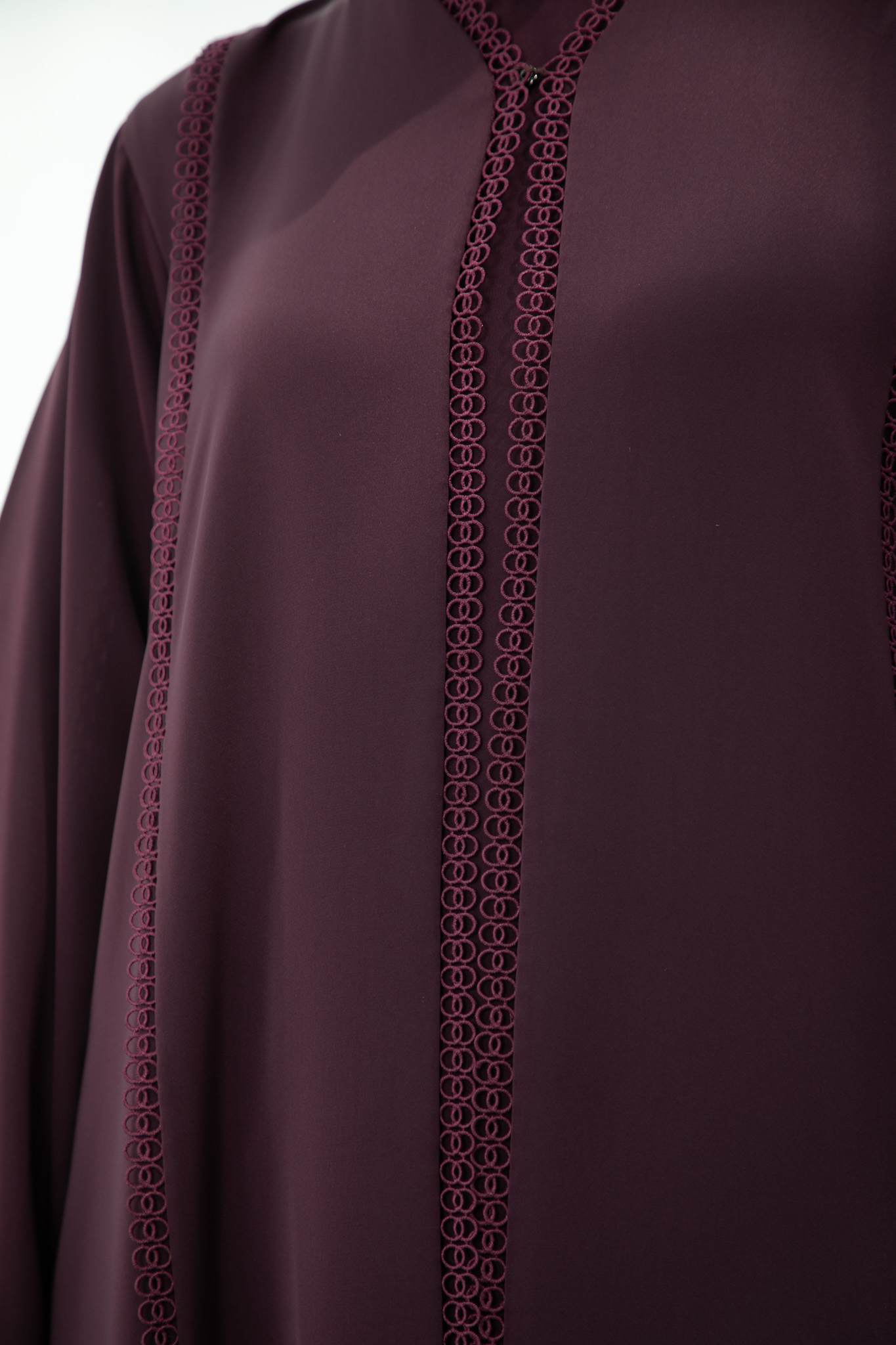 M13 Dark Burgundy Lace Abaya